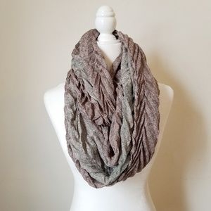 Metallic Ombre Pleated Infinity Scarf